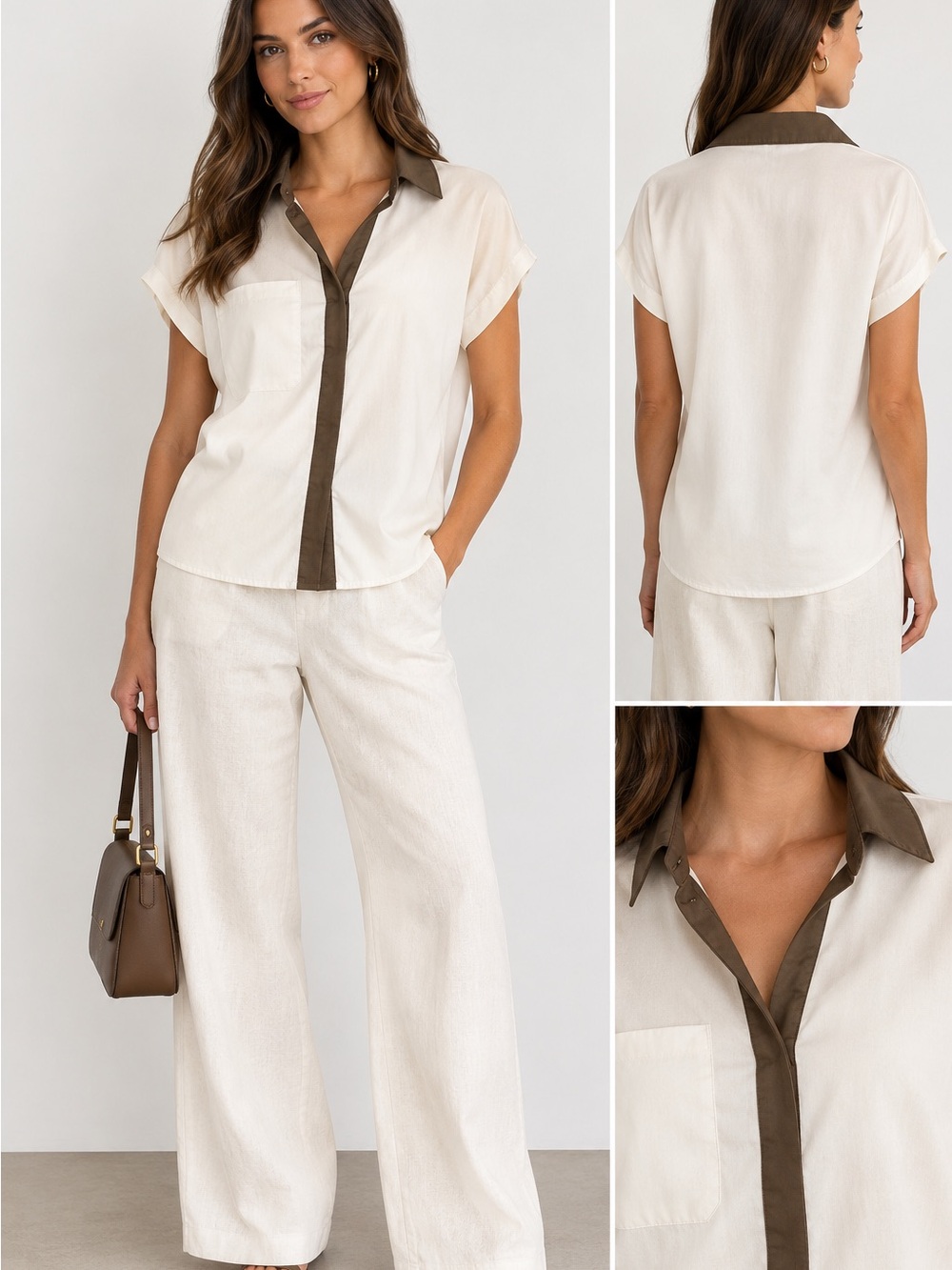 RUDSAK Cream Satin Blouse